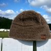 alpaca rose gray sherpa hat